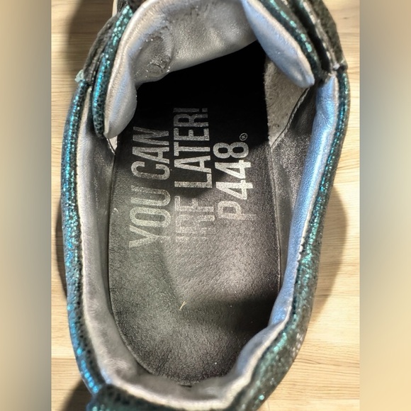 P448 Soho Low-Top Slip-On Sneakers Glitter Green, Size 37 - Picture 7 of 10